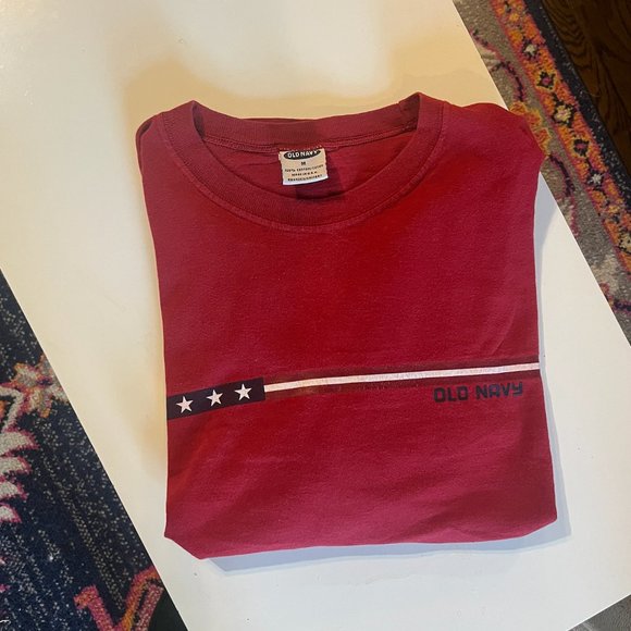 Vintage Old Navy Red Cotton T-Shirt - Picture 4 of 6